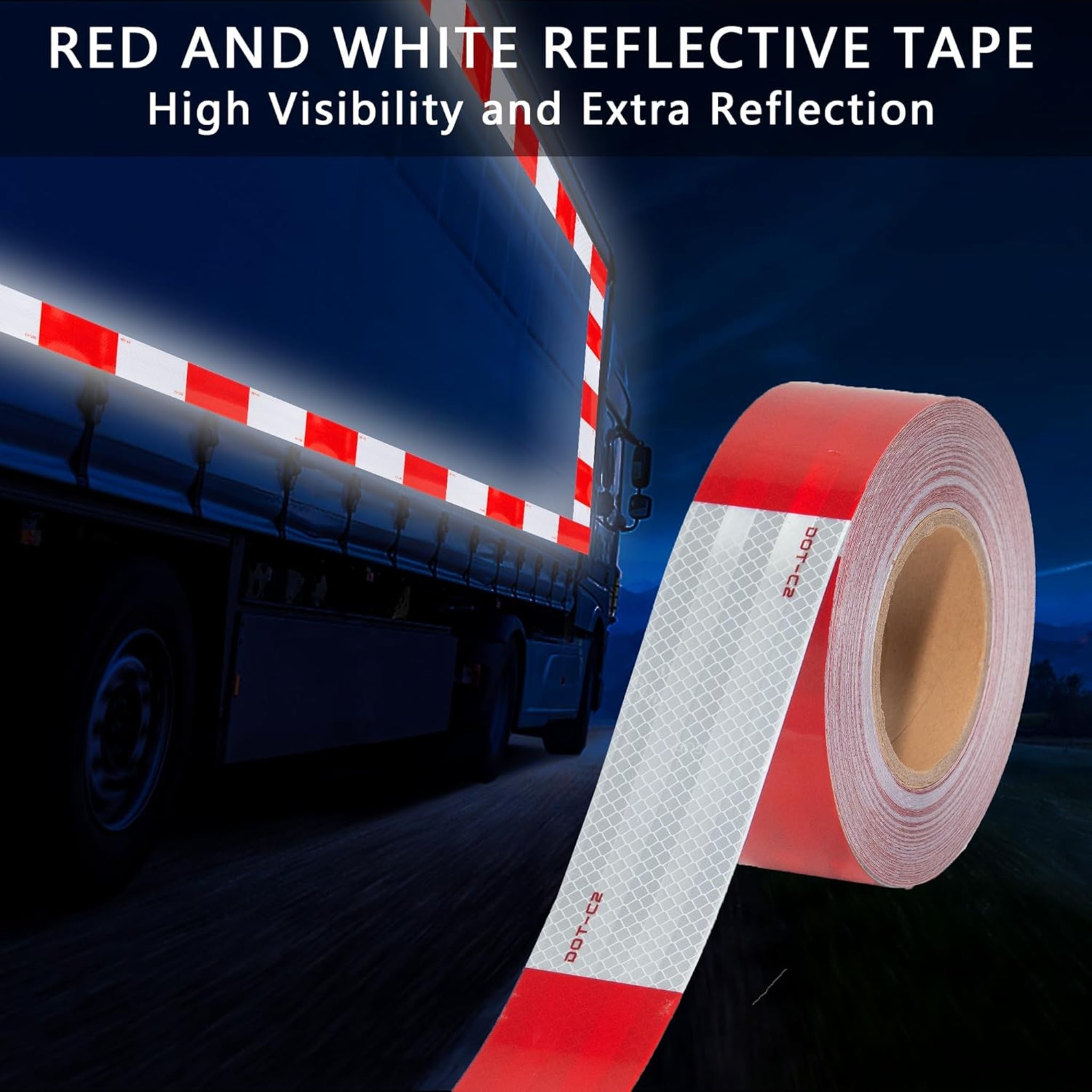 REFLECTIVE SAFTEY TAPE 1.5" - 150FT - RED/WHITE