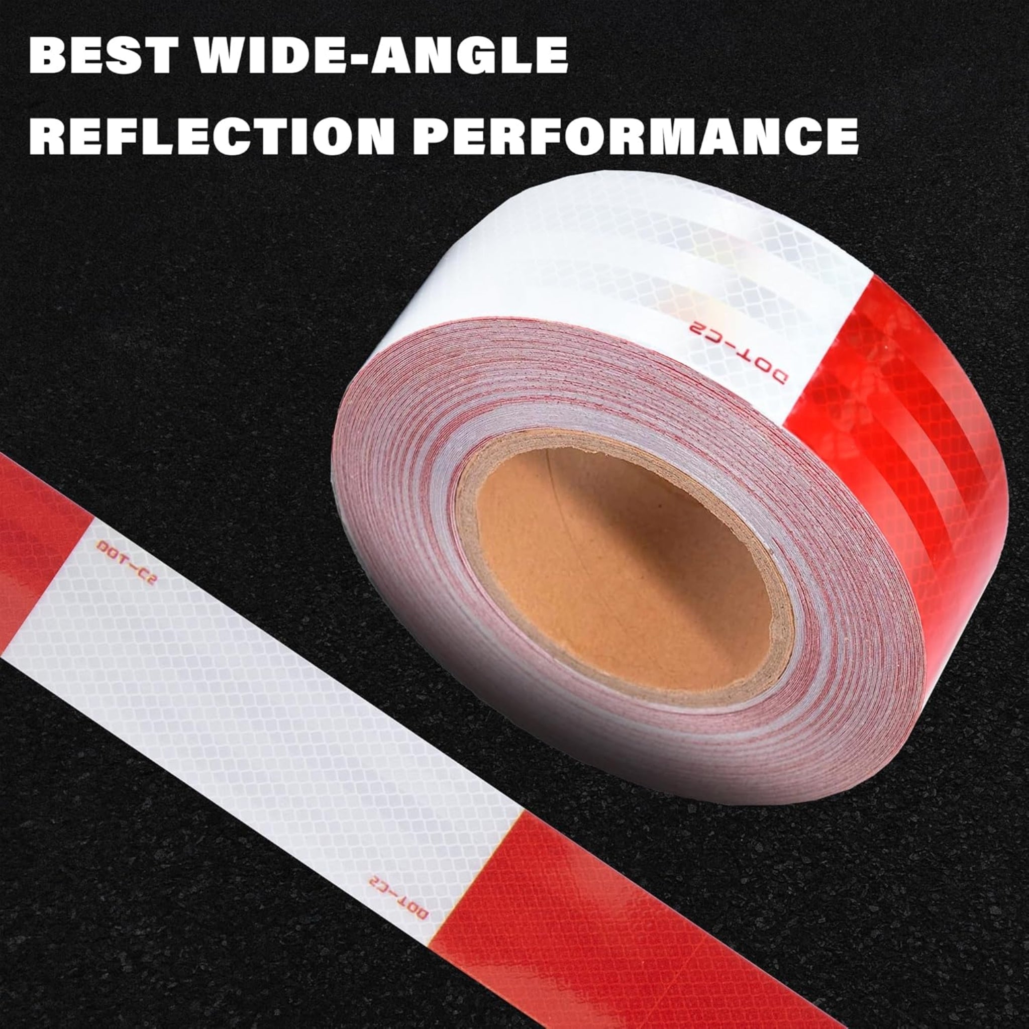 REFLECTIVE SAFTEY TAPE 1.5" - 150FT - RED/WHITE