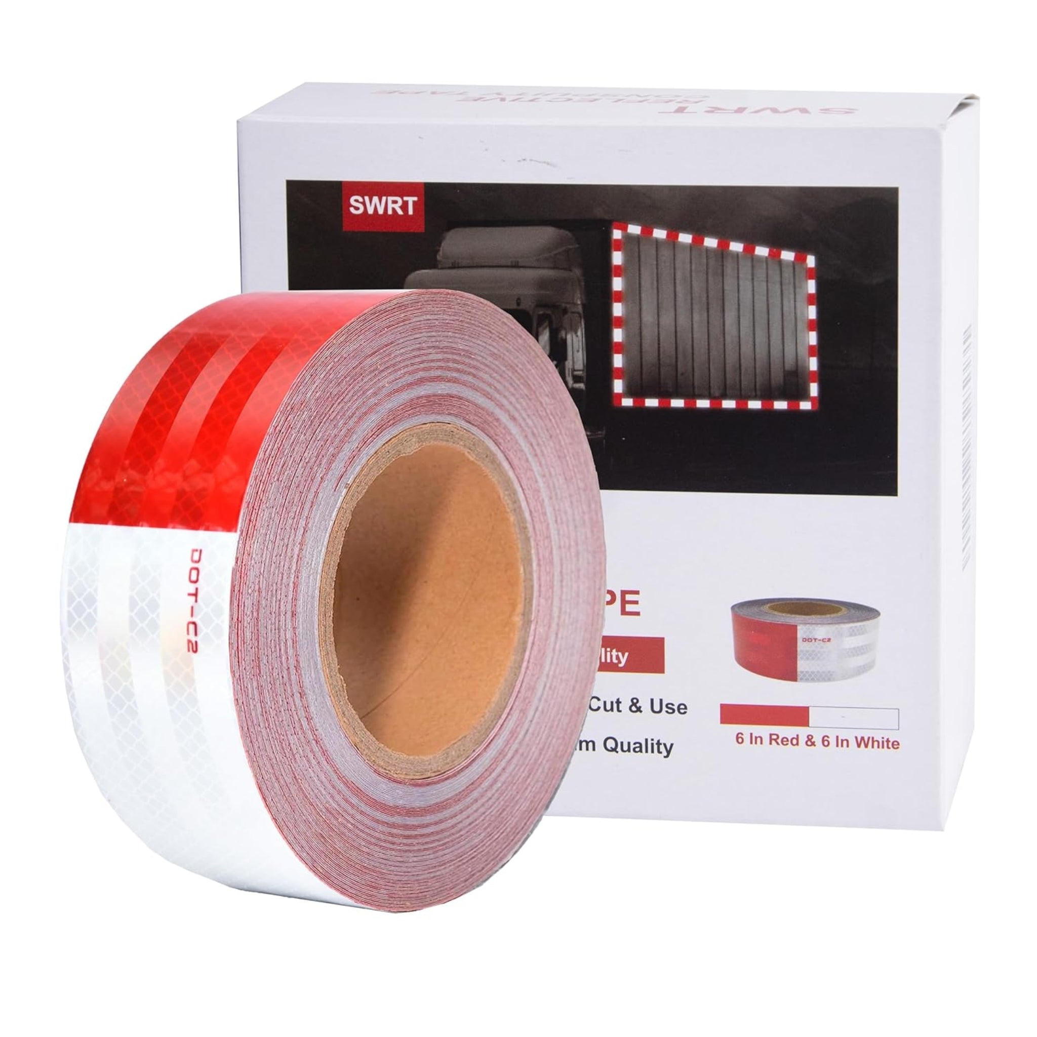 REFLECTIVE SAFTEY TAPE 1.5" - 150FT - RED/WHITE